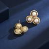 Легкие роскошные ретро полые жемчужные серьги-гвоздики уникальный дизайн микро циркониевые модные серьги