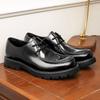 Desai Повседневная кожаная обувь Мужская Глянцевая лакированная кожа Деловая обувь для платья Мужская обувь Платформа Круглый носок Британский стиль Дерби Мужская обувь