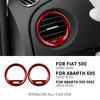 Real Hard Carbon Fiber Cover For Fiat 500 2008-2015 Abarth 595 2012-2015 Abarth 695 2010-2015 Car Inner Air Vent Frame Sticker