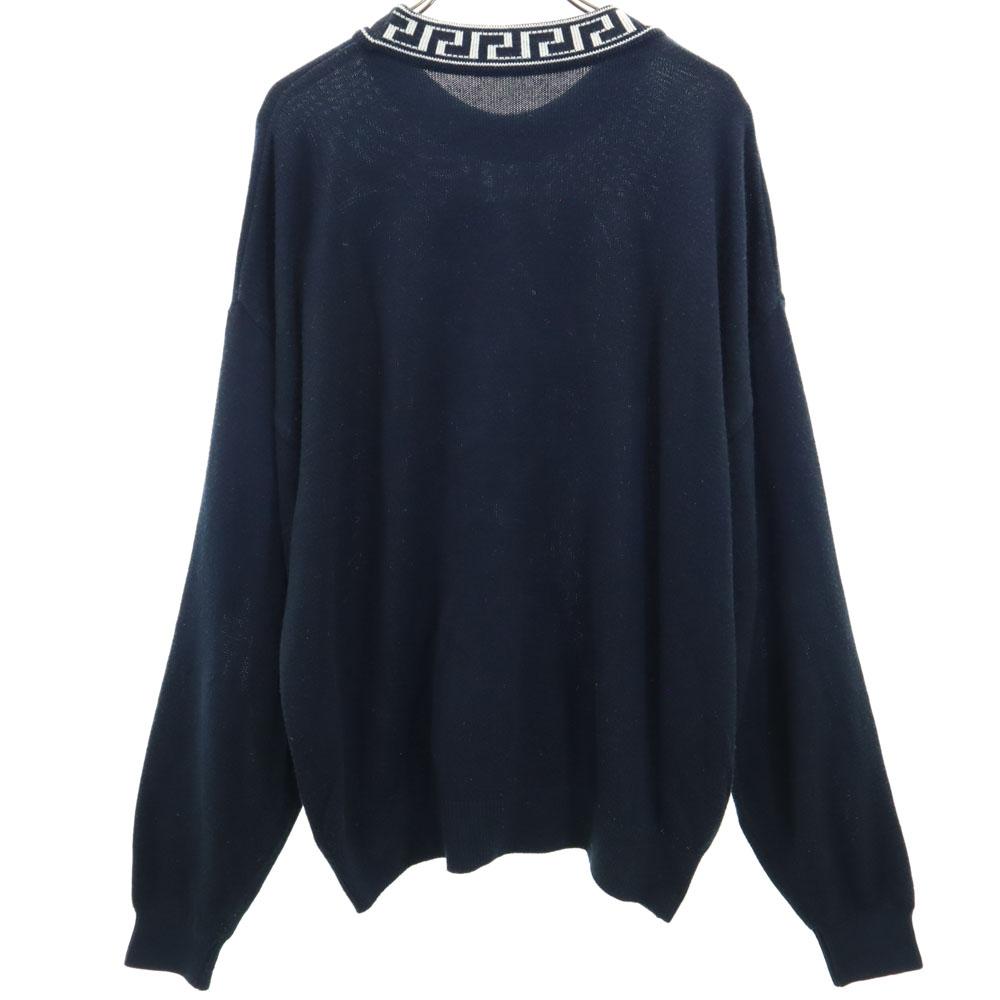 ITTIERRE сделано в Италии Свитер с длинным рукавом Темно-синий трикотаж Мужской Б/у