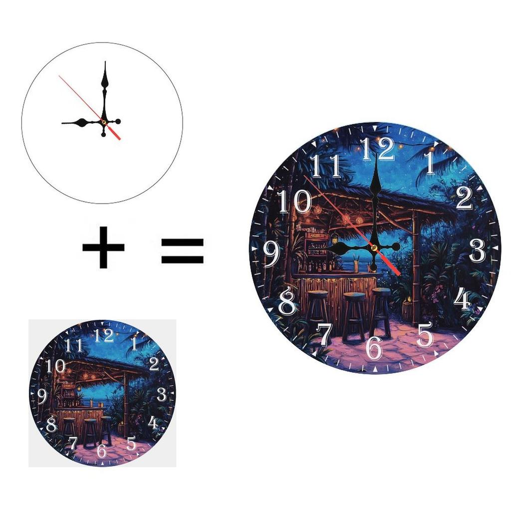 Handcrafted 25cm Round Wood Wall Clock for Personalized Home Decor