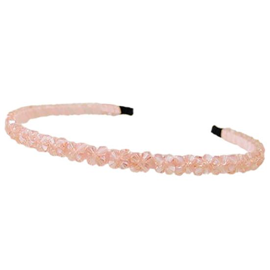 Rhinestone Headband Handmade Rustproof Metal Rhinestone Women Beaded Hair Hoop for Ceremonies