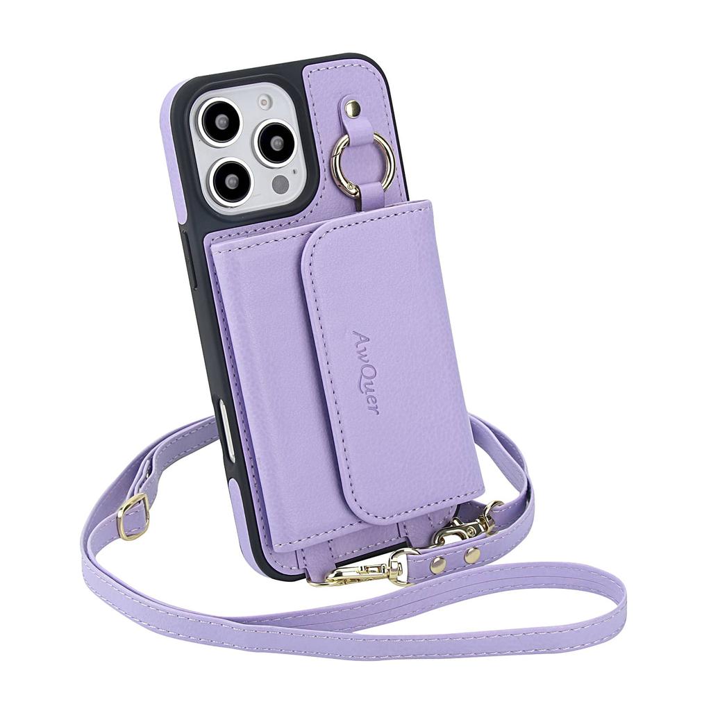 Дизайн для iPhone 16e/16/15/14/13/12 Pro Max Чехол-кошелек Съемный чехол-кошелек с ремешком через плечо [Совместим с MagSafe]