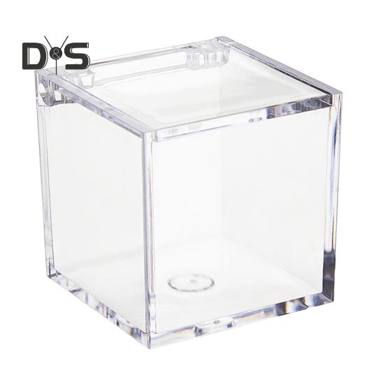 Прозрачные акриловые коробки, маленькие квадратные кубические контейнеры с крышкой, пластиковый органайзер для хранения конфет, таблеток, крошечных ювелирных изделий
