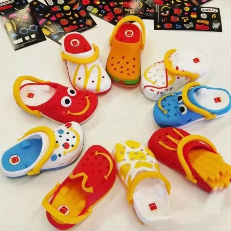 Веселые и красочные миниатюрные игрушечные брелоки-тапочки Crocs McDonald's для детей и взрослых