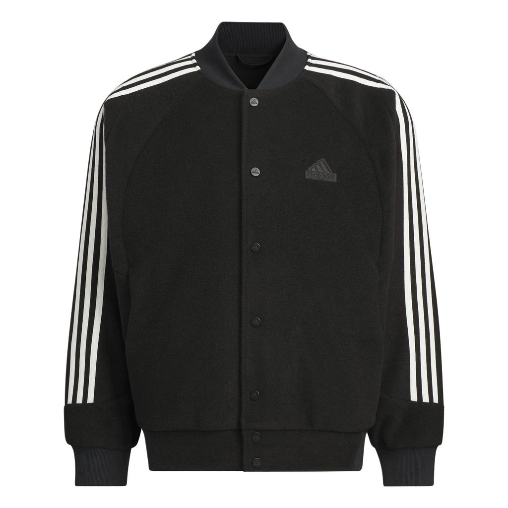 Adidas FW24 3-Stripes Warm Series Loose Casual Long Sleeve Jacket Unisex Jacket Black JI6638