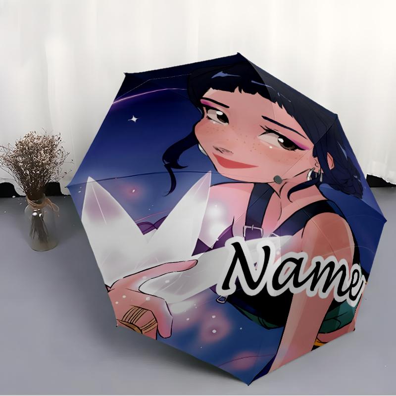 Personalized Name K-KPop Demon Hunters Print Umbrella - Automatic Open/Close, Eight-Rib Durable Frame, Automatic Folding Umbrella