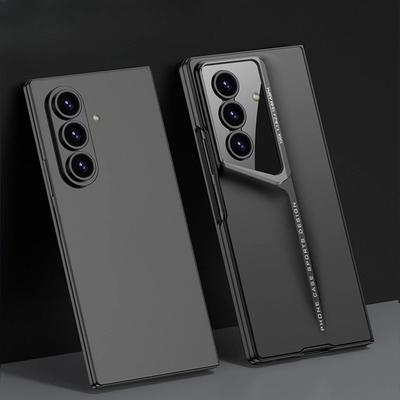 Чехол для телефона + Стальная пленка для Samsung Galaxy Z Fold 7 Zfold 6 5 4 Ультратонкий Полное покрытие Мелкое отверстие Матовый Защитный Жесткий ПК Чехол