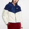 Nike Теплая повседневная плюшевая куртка с капюшоном в стиле колор-блок, женские куртки синего цвета BV5469-492