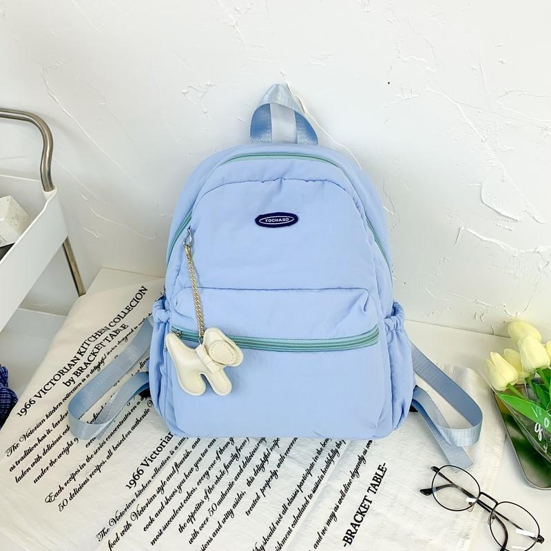 Simple Kids Lightweight Backpack With Color Block Design For Learning School