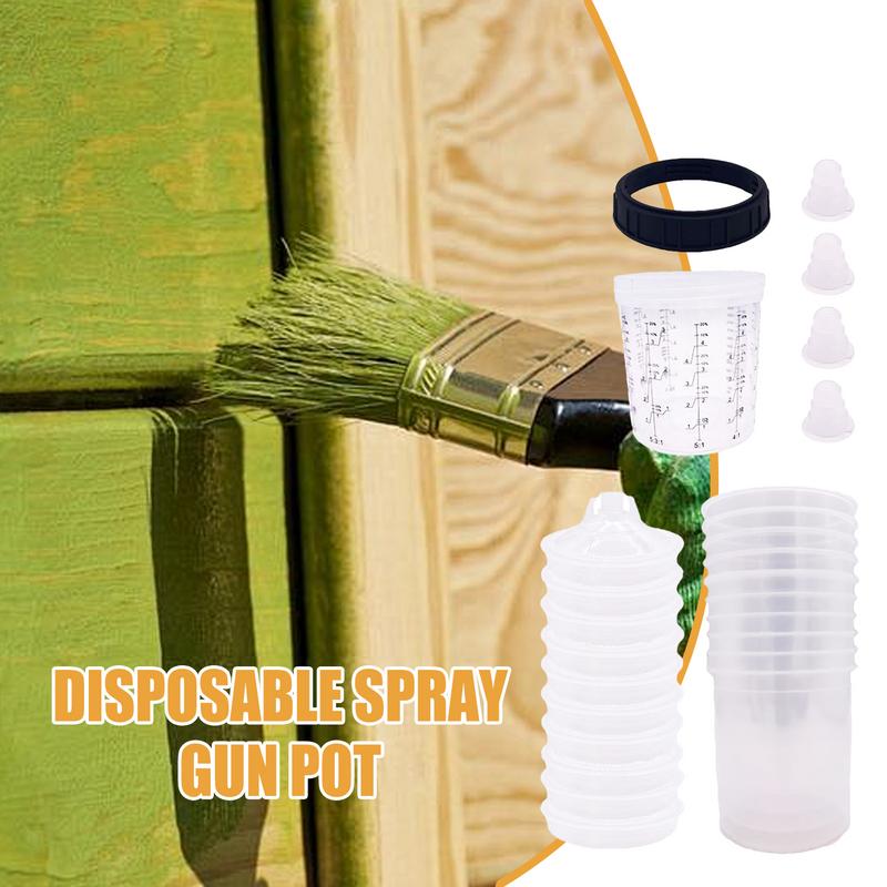 Краскопульт для смешивания краски, набор для автомобильной покраски с 10 внутренними чашками и 10 крышками, эффективный краскопульт для смешивания краски, легко заполняемый