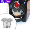 [HFG02] Refillable Coffee Capsule Reusable Filter Tamper Stainless Steel Crema Pods for Nespresso Machine Inissia,Lattissima,Essenza