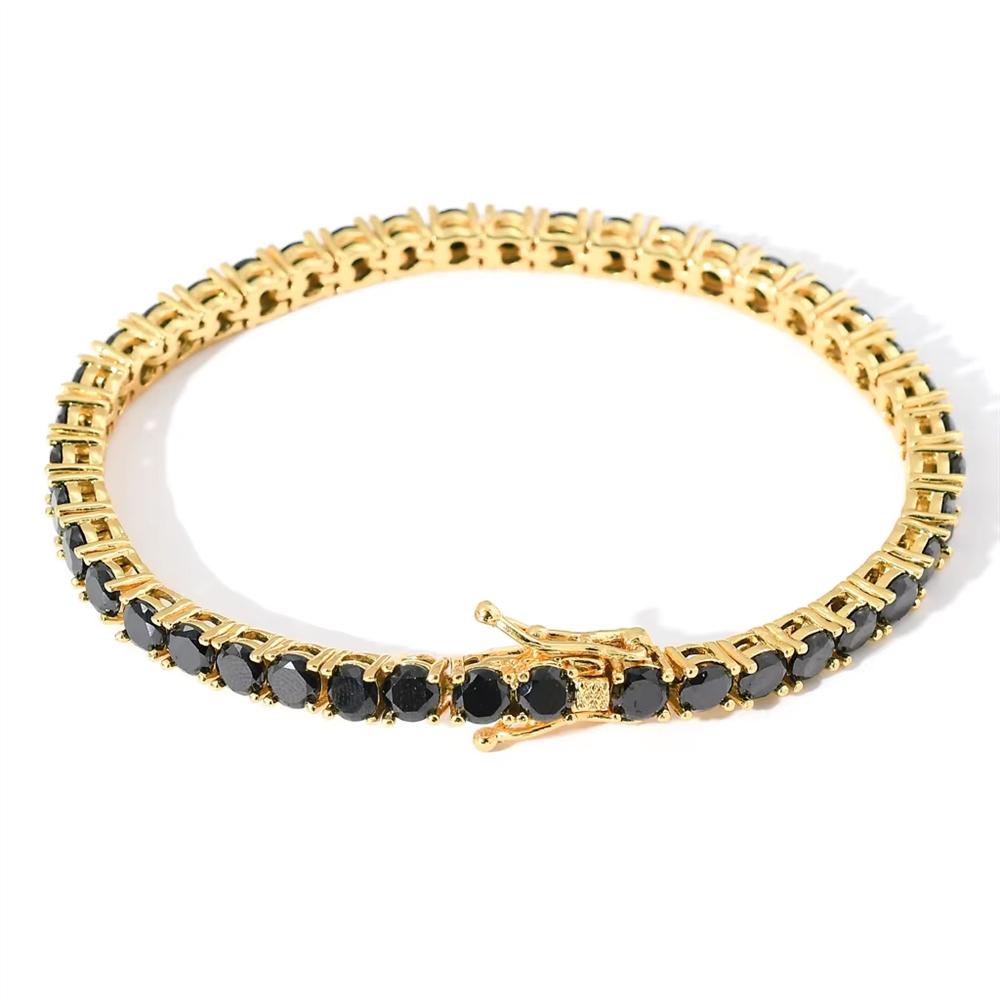 Hip Hop Jewelry Single Row 4mm Black Zircon Tennis Bracelet Iced Out Black CZ Tennis Bracelet for Women and Men