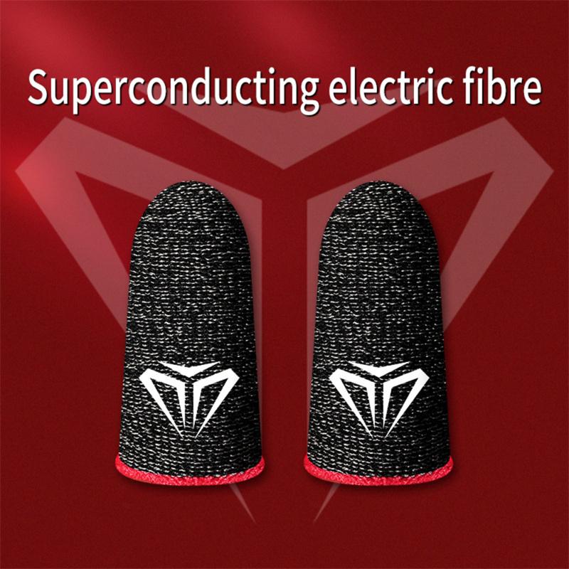 1 Pair Super Thin Gaming Finger Sleeve Game Controller Sweatproof Gloves Breathable Fingertips For Mobile Games Touch Screen Finger Cots Cover