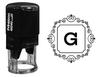 Printtoo Канцтовары для офиса Self Inking R-40 Square Swirl Border G Alphabet Monogram Initial Rubber