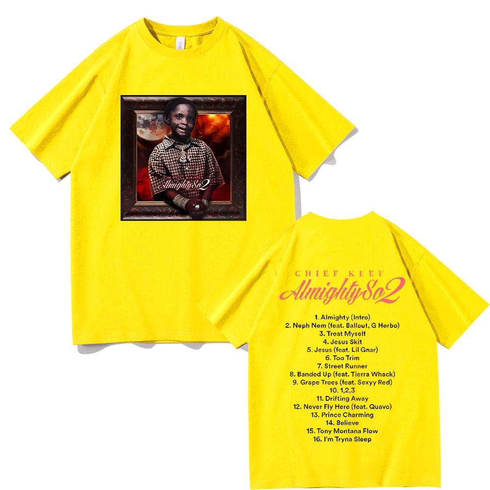 Rapper Chief Keef Almighty So 2 Album Graphic T-shirt Unisex Women Fashion Hip Hop Oversized T Shirts Unisex's Casual Cotton T-shirts