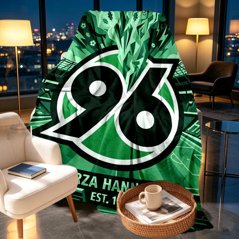 Hannover 96 Football Print Blanket - Soft & Comfortable, for Bedroom, Travel, Sofa, Home Decoration - Birthday Christmas Gift for Friend