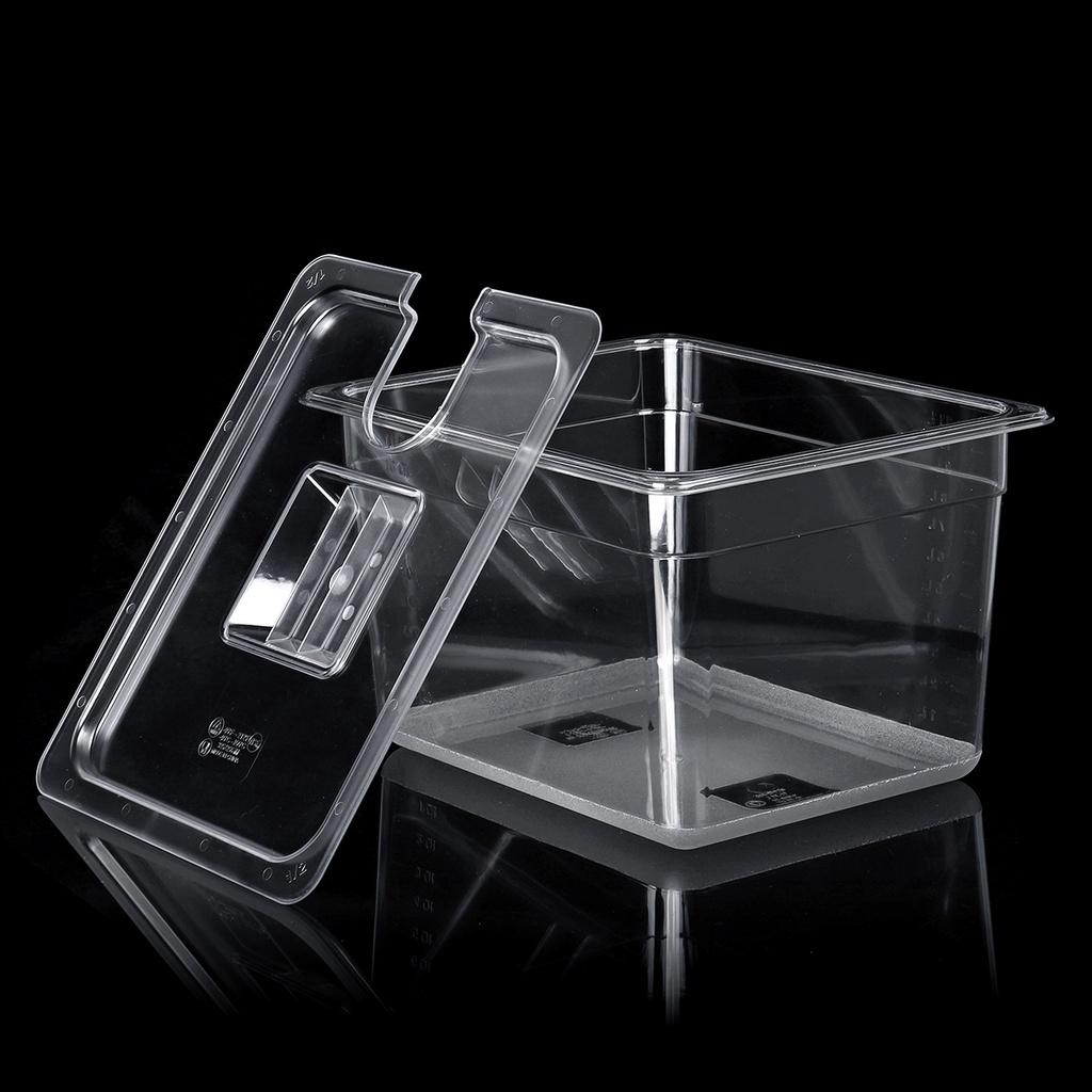 11L Sous Vide Container with Lid 11 Liter Water Tank Bath for Circulator Sous Vide Culinary Immersion Slow Cooker Cooking Tools