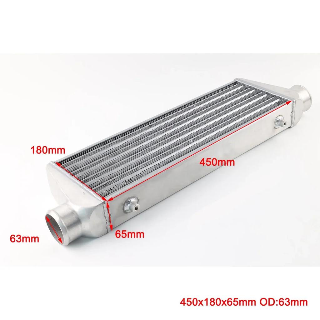 2.5" Aluminum Turbo Intercooler Tube (450x180x65mm) - Universal DIY Car Accessory