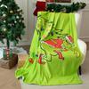 Christmas Atmosphere Cartoon Green Monster Blanket Soft And Comfortable Flannel Home Blanket Digital Printing Blanket