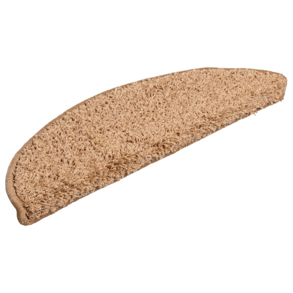 Stair Treads 10 pcs 56 x 17 x 3 cm Beige Semi circular