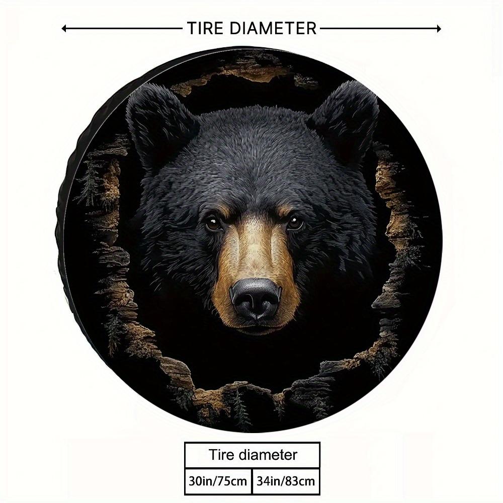 1pc, Tire Protection Covers Featuring A Enormous Black Bear Design Made From Versatile Fabric, No Electricity Required, Suitable