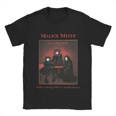 Модные Футболки Malice Mizer для Мужчин Круглый Вырез 100% Хлопок Футболка Промо-Выпуск Короткий Рукав Футболка с Принтом Топы