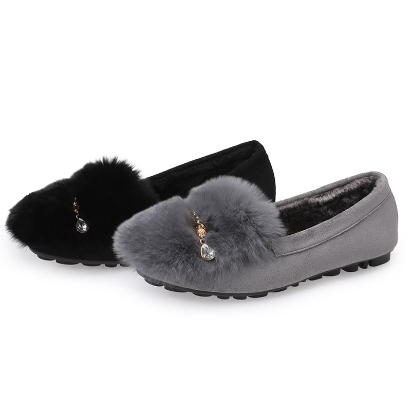 Женская шерстяная обувь осенью и зимой. Плюшевая женская обувь. Туфли на плоской подошве. Детская обувь для беременных. Плюшевая обувь из плотного хлопка.