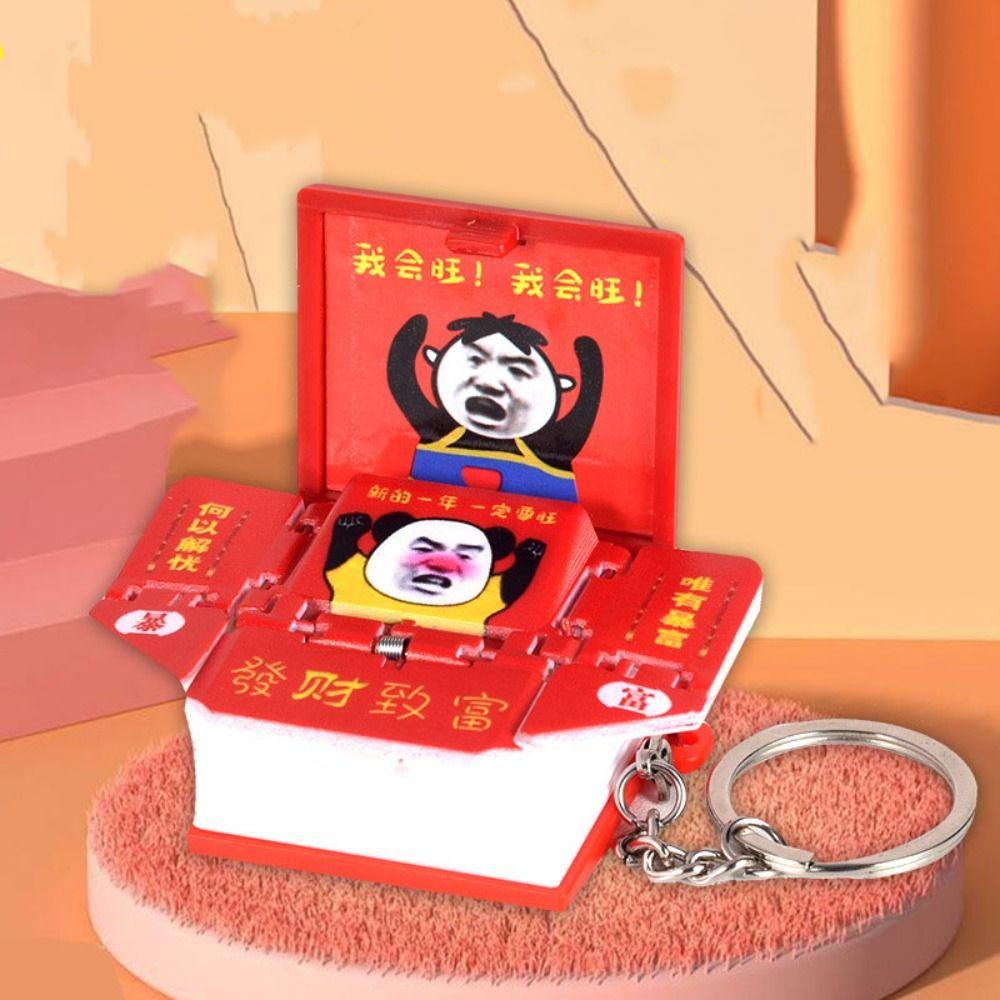 Foldable Bag Funny Pendant Novelty Finger Key Rings Fashion Mini 3D Book Keychains  Birthday Gift