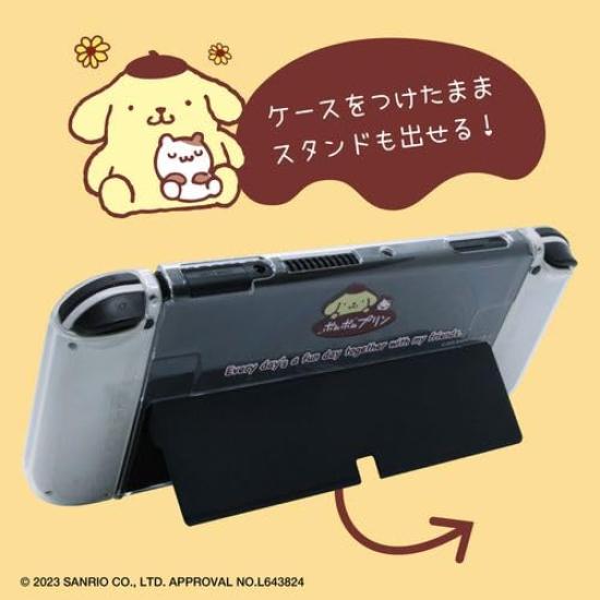 Allone Игровой отдельный прозрачный чехол Персонажи Sanrio Pompompurin x x 10 см Защищает от царапин и грязи Совместим с дисплеем Switch OLED