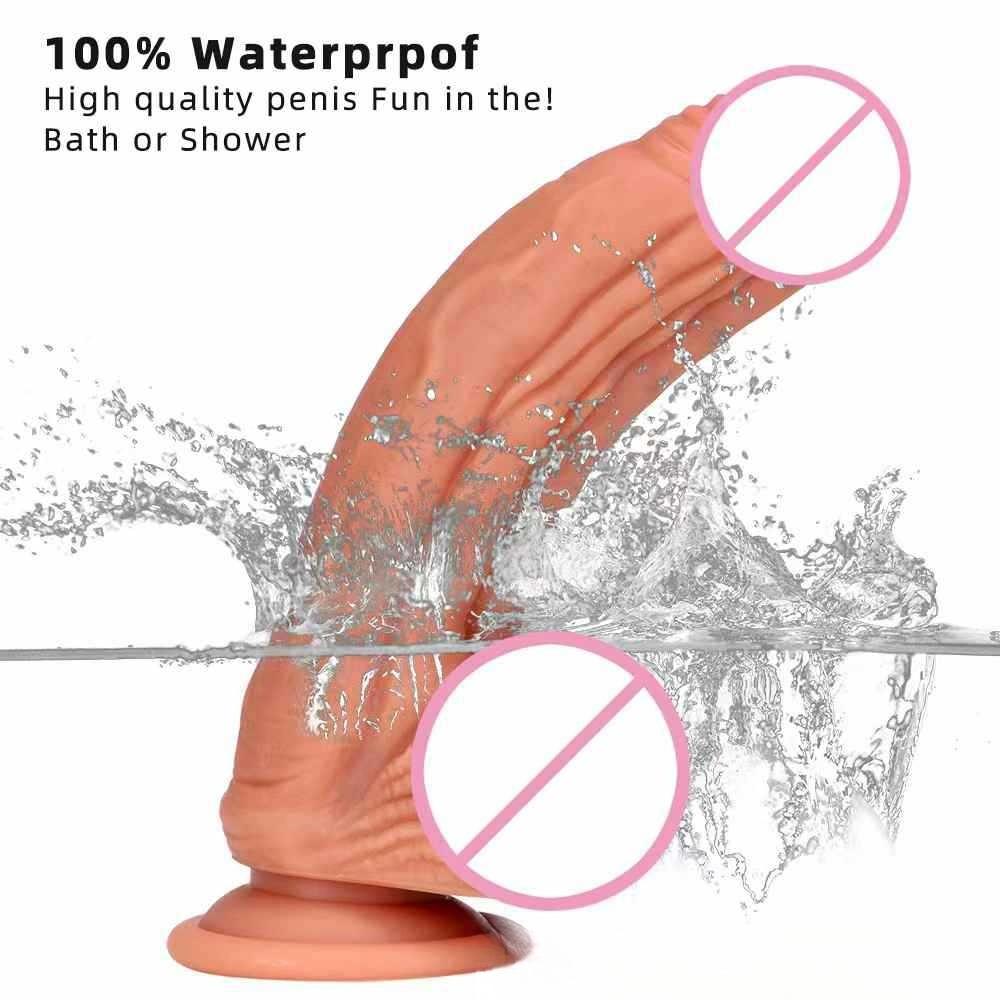 Liquid Silicone Simulation Penis Soft Thick Long Holiday Penis Adult Product Female Anal Plug Sex Toy