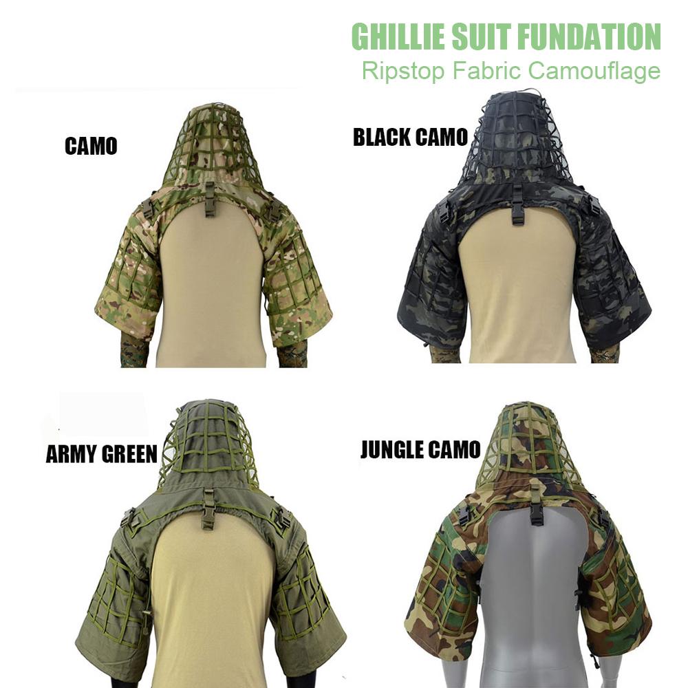 Основа для маскировочного костюма Ghillie, Пончо Ghillie, Камуфляжная база Ghillie для охоты, Маскировочный плащ Ghillie с капюшоном "Снайперская гадюка" для страйкбола и пейнтбола