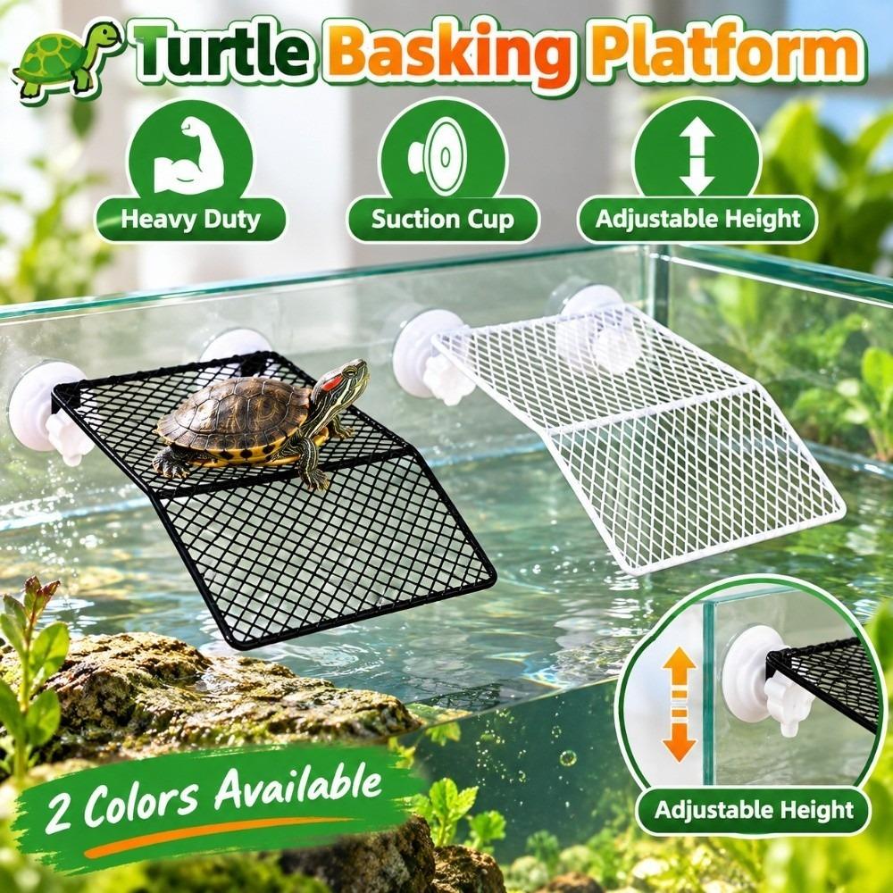 Wall-Mounted Turtle Basking Platform Adjustable Height Reptile Resting Platform Aquarium