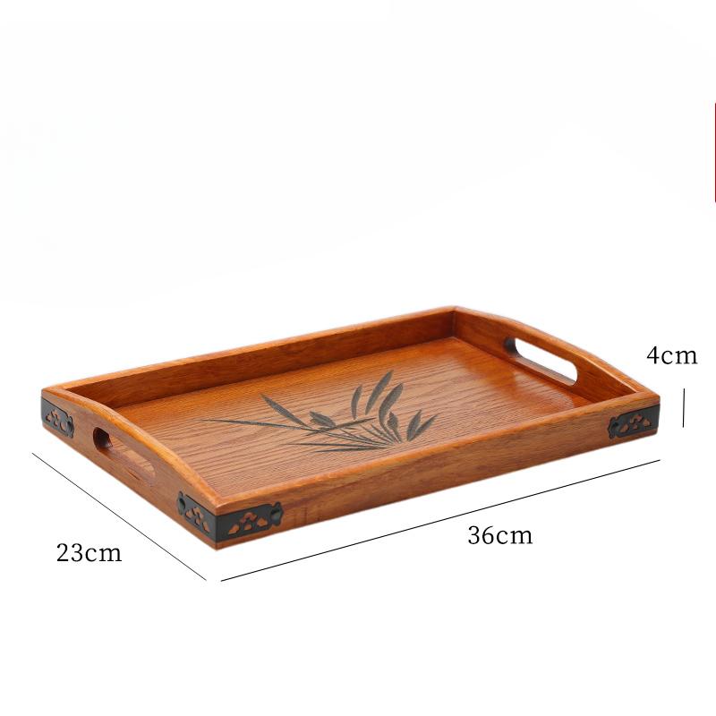 Японская деревянная десертная тарелка прямоугольная семейная гостиничная чайная сервиз для гостиной сервировочный набор чашка для чая ручная деревянная чайная тарелка