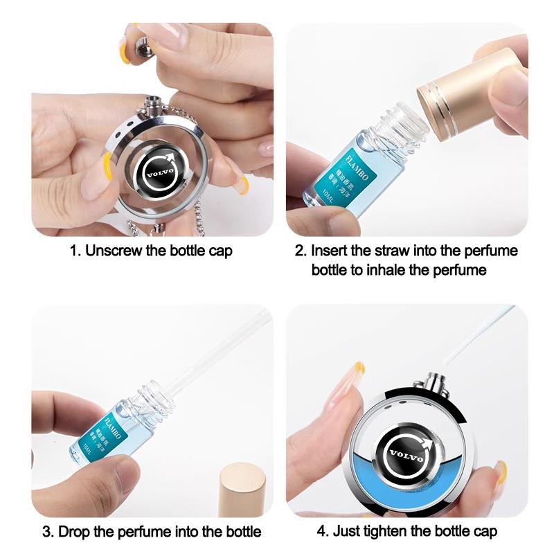 brpez4 Car Perfume Pendant Air Freshener Hanging Perfume Empty Bottle Diffuser For Volvo EX30 EX90 EM90 C40 S40 S80L XC-Classic V60 V40