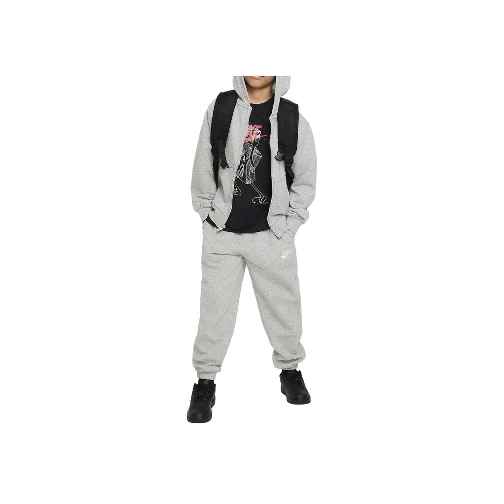Nike Куртка с капюшоном и длинными рукавами с вышитыми буквами, детские куртки, серая FD3017-063