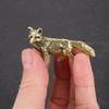 Antique Brass Solid Fox Copper Ornament Study Office Desktop Tea Pet Animal Home Decoration Accessories Figurines for Collect