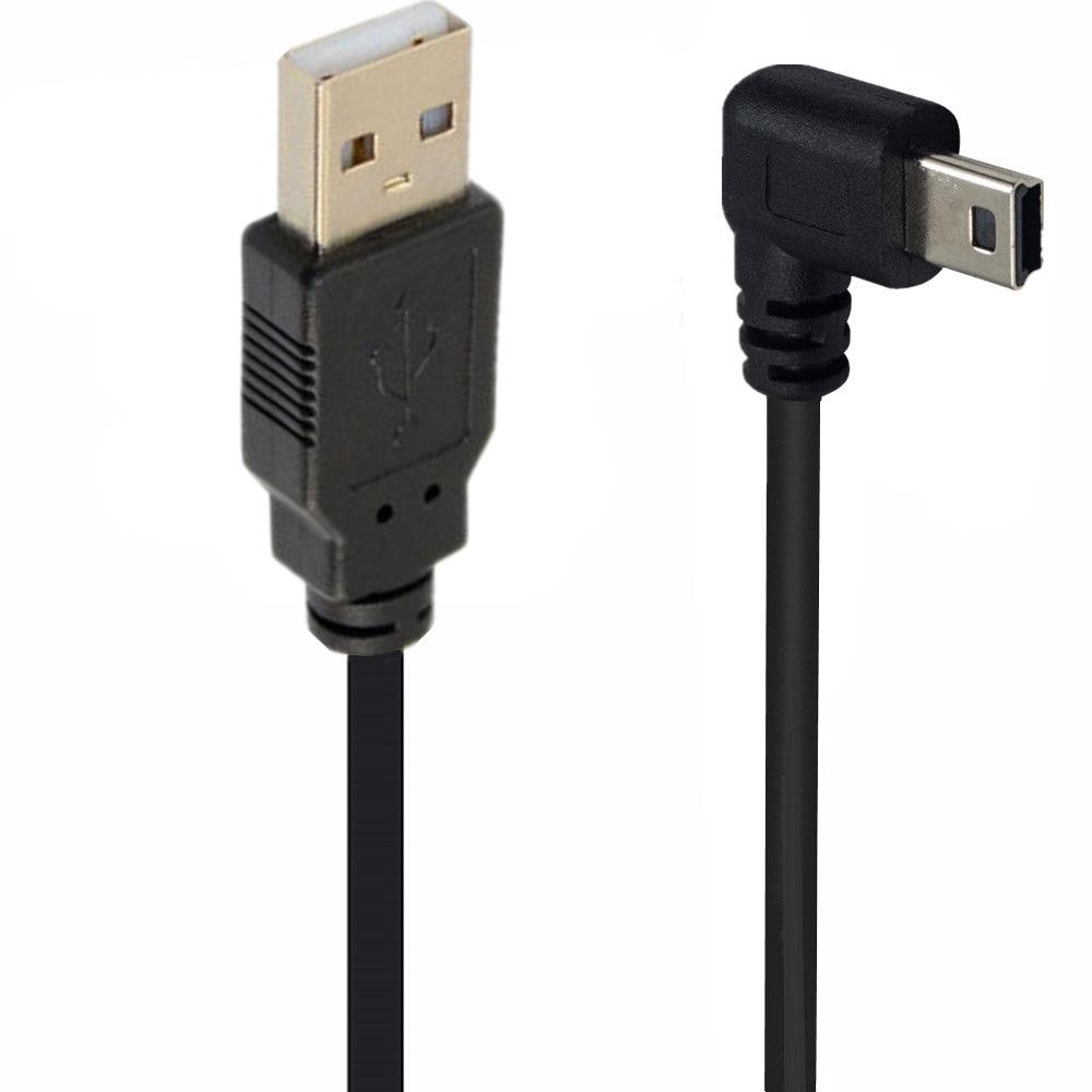 90 degree Mini USB 5Pin to USB Fast Data Charger Short Cable 1m 3m 5m for MP3 MP4 Player Car DVR GPS Digital Camera HD Smart TV