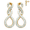 [L4698] - 'Sissi' Gold Plated Earrings In White Gold - 20x8 Mm