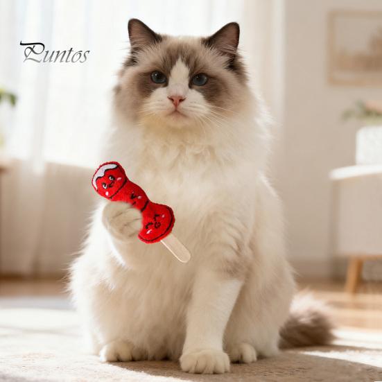 Маленькие легкие игрушки для кошек и котят, плюшевая жевательная игрушка, дизайн в виде палочки из боярышника в сахарной глазури, для прорезывания зубов, одиночной игры для кошек, набитая игрушка, для кусания в помещении, от скуки