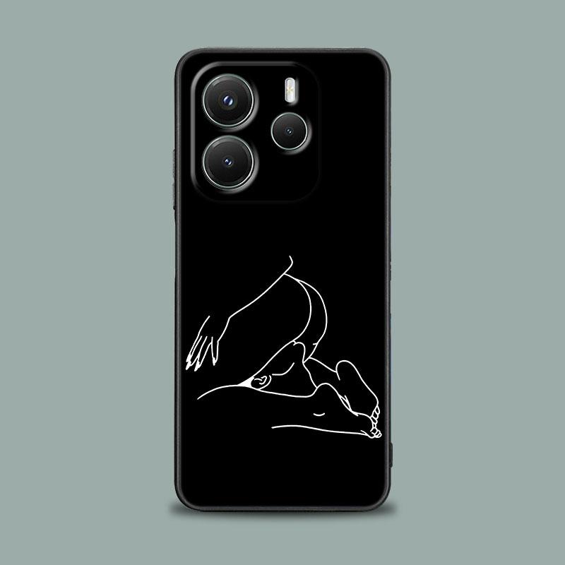 Phone Case for Xiaomi Redmi 15C 14C 12C 13C 4G Redmi Note 15 14 13 12 11 10 Pro Plus 12S Cover Sexy Line Art Lover Couple Kiss
