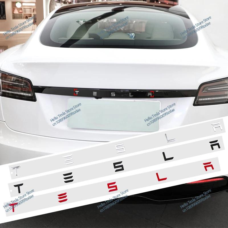 1pcs 3D ABS Logo Tesla Emblem Letters Car Trunk Badge Rear Letter Label Electroplated For MODEL 3 MODEL S X Modified accessories