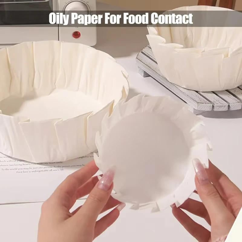 50/100pcs Basque Cheesecake Oil Paper Tray Foldable Cake Mold Disposable Release Mousse Cake Paper Baking Oil Proof Edge Paper