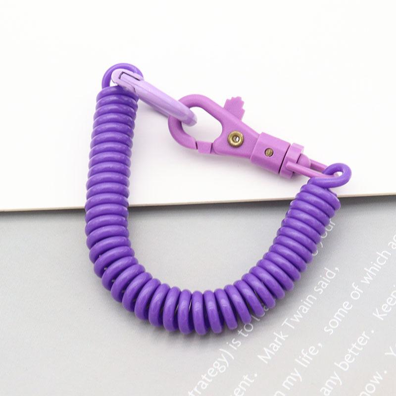 Брелок с винтовыми пружинами, эластичная спиральная пружина, выдвижной брелок с винтовыми пружинами и металлической застежкой, держатель для ключей, ремешок