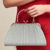 Glitter Shell Pattern Handbag Pleated Ladies Clutch Bag Retro Evening Banquet Bag  Wedding