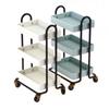 Dollhouse Trolley Dining Car Shelf Bookshelf W/ Wheels Doll Storage Display Rack