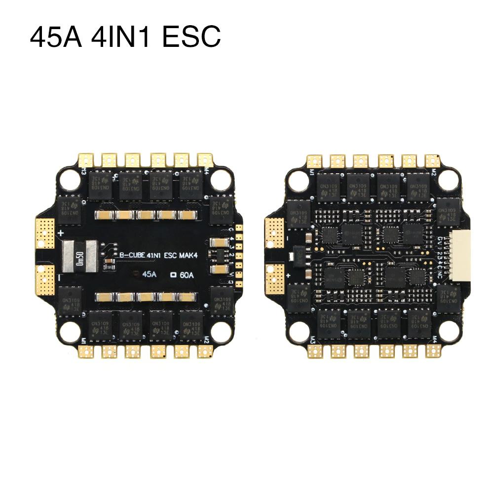 UAngel 4IN1 45A 60A ESC BLHELI_S Support 3-6S brushless motor Support DShot300 600 Multishot Oneshot PWM FPV F4 Flight Control