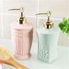 Stained Carved Empty Pump Refillable Bathroom Shampoo Shower Gel Bottles Dispenser Liquid Soap Dispenser Bath Gel Press