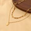 Персонализированное Модное 18K Цепочка на Ключицы Женское Невыцветающее Двухслойное Титановое Стальное Ювелирное Изделие Ожерелье Высококачественное Нишевое