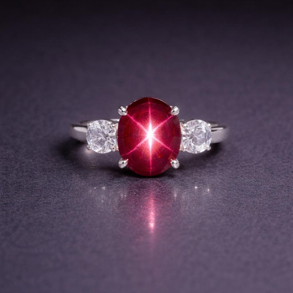 Vintage Pink Lindy Star Sapphire Oval Ring, 925 Sterling Silver, Handmade Ring, Birthstone Jewelry
